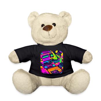 80s Party Vintage Theme Party - Teddy Bear - black - Front