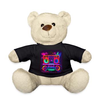 80s Retro Radio Star - Teddy Bear - black - Front