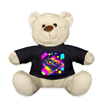 80s Party Vintage Theme Party - Teddy Bear - black - Front