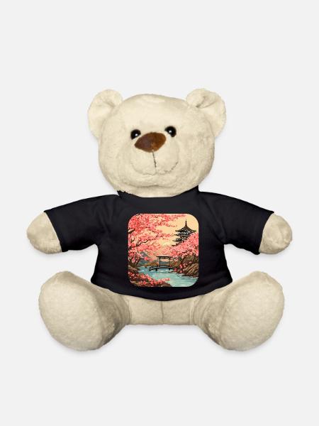 Tokio Tempel Kirschblüte Weltreise - Teddy - Schwarz