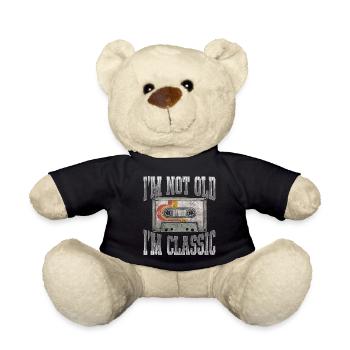 Old School Kassette 80er Retro Vintage - Teddy - Schwarz - Vorne