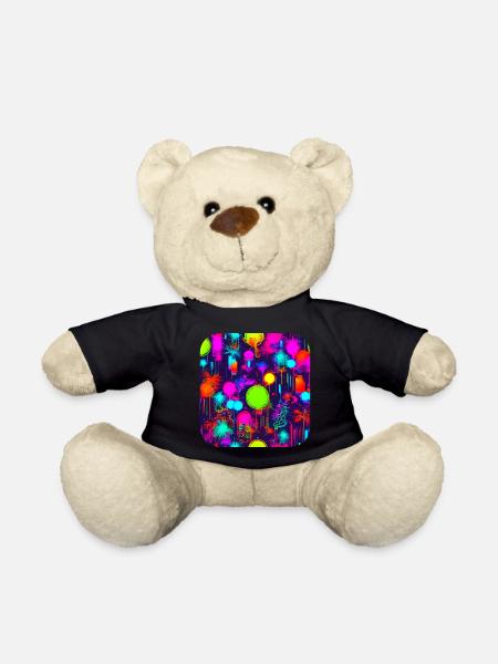 Neon Party UV Elektro House Style - Teddy - Schwarz