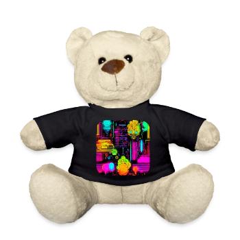 Neon Abstract Style Trend UV - Teddy Bear - black - Front