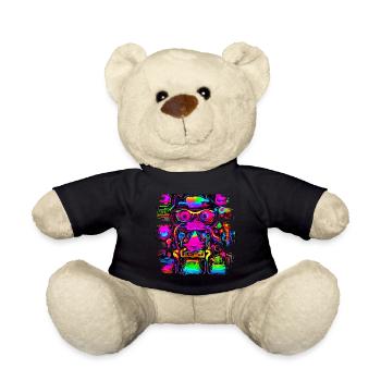 Neon Party UV Electro House Style - Teddy Bear - black - Front
