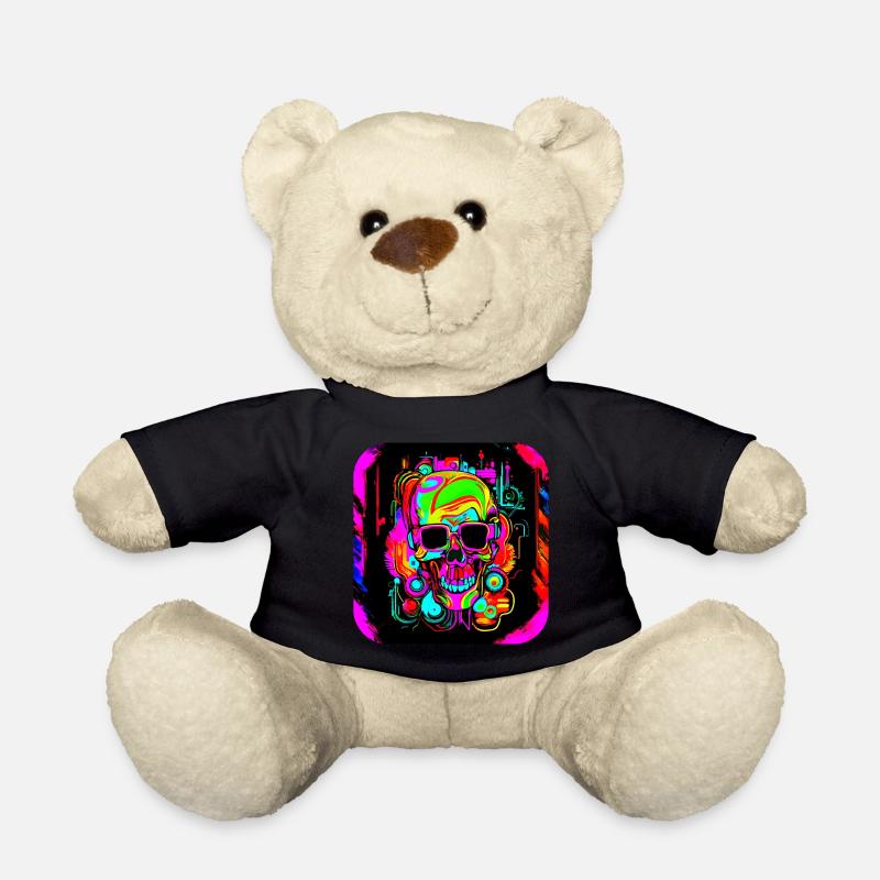 Neon Style Schädel Leuchtreklame Glow - Teddy - Schwarz