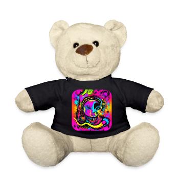 Neon Abstrakt Style Trend Glow Party - Teddy - Schwarz - Vorne