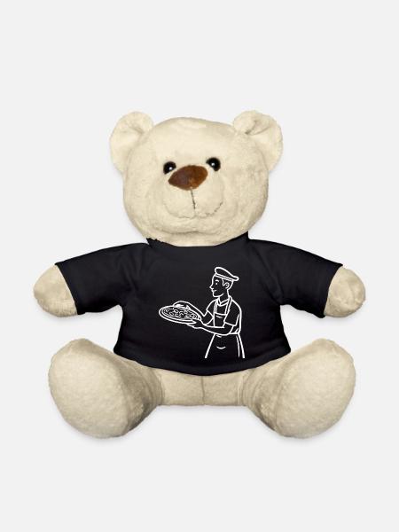 Pizzabäcker Zeichnung - Teddy - Schwarz