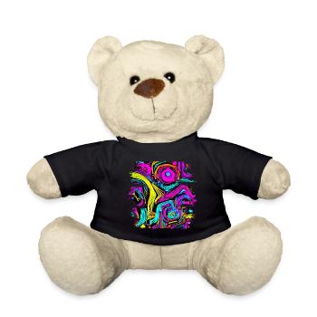 Neon Party UV Electro House Style - Teddy Bear - black - Front