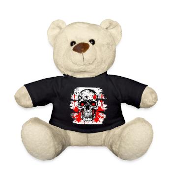 Totenschädel Tattoo Heavy Metal Rocker - Teddy - Schwarz - Vorne