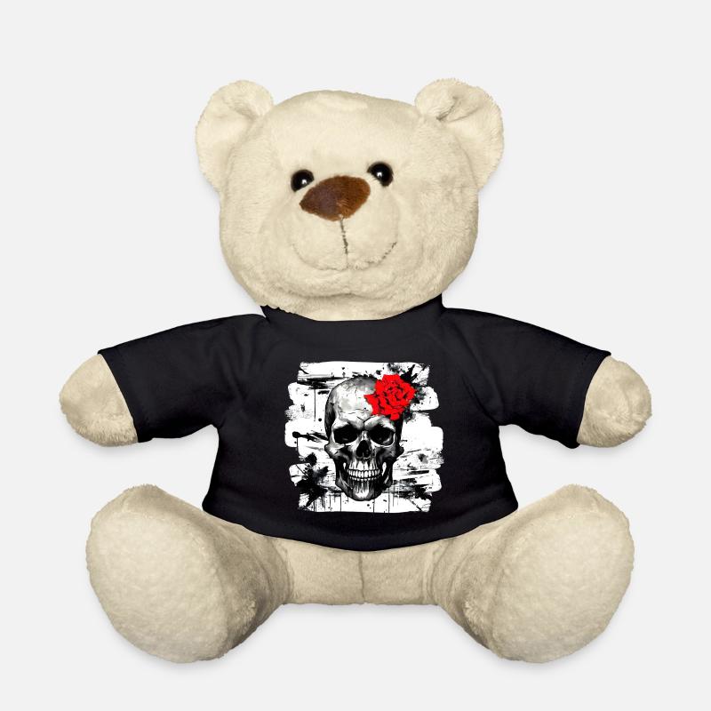 Totenschädel Tattoo Heavy Metal Rocker - Teddy - Schwarz