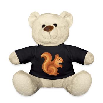 Squirrel – Playful forest animal in warm tones - Teddy Bear - black - Front