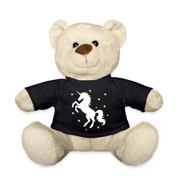 Mystical Unicorn Night Scene - Teddy Bear - black - Front