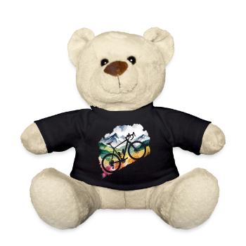 Mountain Biking Adventure Scene - Teddy Bear - black - Front