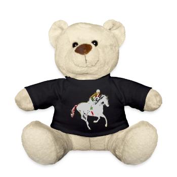 Adventurous equestrian motif - Teddy Bear - black - Front