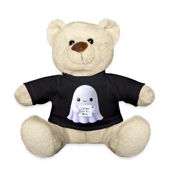 Halloween Saying Ghost Gift Idea - Teddy Bear - black - Front