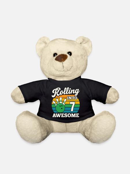 Retro Bowling inspiré du 7e anniversaire Design - Nounours - noir