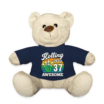 Bowling 37e anniversaire célébration graphique - Nounours - bleu marine - Devant