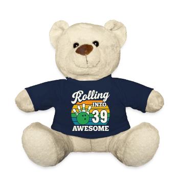 Bowling 39e anniversaire célébration graphique - Nounours - bleu marine - Devant