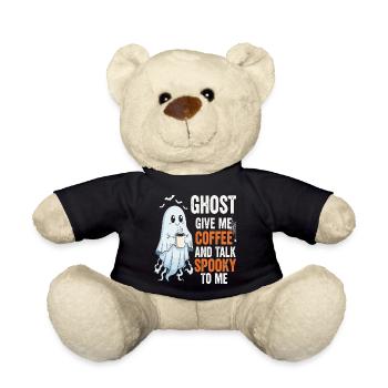 Gruseliger Geist mit Kaffeeillustration - Teddy - Schwarz - Vorne