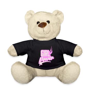 Girl Power sucre rose Flaming Design graphique - Nounours - noir - Devant