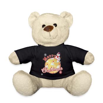 Merry Christmas English with Snowmen - Teddy Bear - black - Front