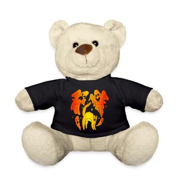 lustiges Halloween Kostüm Katze Geist Gespenst Top - Teddy - Schwarz - Vorne