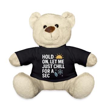 Warte Lass Mich Eine Sekunde Chillen, Lustiger Spruch - Teddy - Schwarz - Vorne
