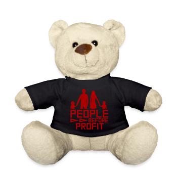 People Before Profit Activism Justice Logo - Teddy Bear - black - Front