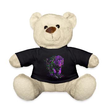 Lion courant Tête de Lion Coloré Prédateur Animal Sauvage - Nounours - noir - Devant