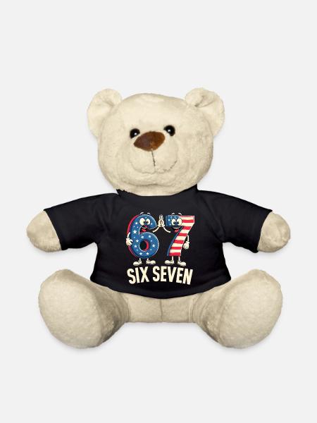 US Flag 67 Memes Six Seven - Teddy - Schwarz