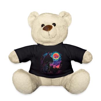 Katzenschlaf in Neon-Nacht - Teddy - Schwarz - Vorne