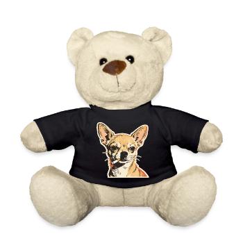 Rauchender Chihuahua: Lustiges Hunde Meme Design - Teddy - Schwarz - Vorne