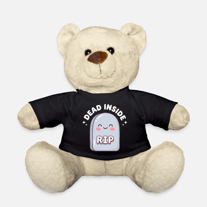 Cute RIP Tombstone Design - Teddy Bear - black