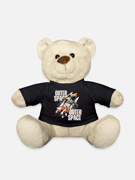 Astronaut in rocket jump - Teddy Bear - black