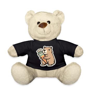 Capybara School Child – 1st Grade - Teddy Bear - black - Front