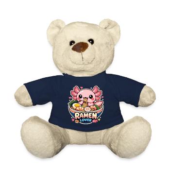 Axolotl Kawaii Ramen Essen Niedlich Geschenk - Teddy - French Navy - Vorne
