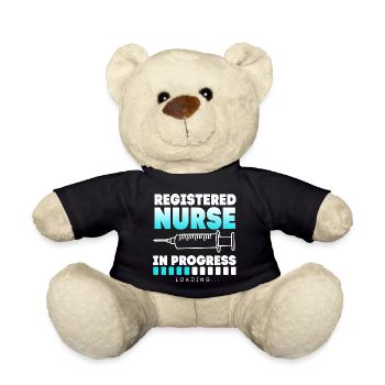 Krankenschwester Krankenhaus Pflege Geschenk - Teddy - Schwarz - Vorne