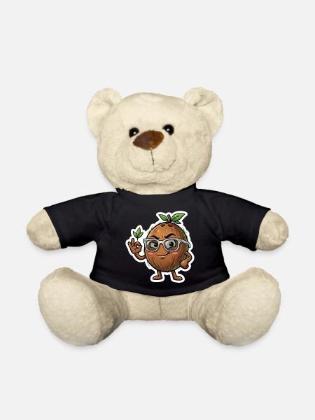 Coconut Nerd with Glasses - Teddy Bear - black