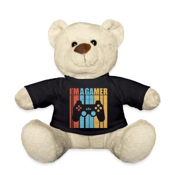 Je suis un gamer gamer, un nerd de Zocker et une manette de jeu - Nounours - noir - Devant