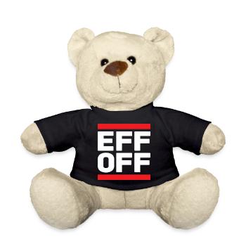 Slogan en rouge blanc - Nounours - noir - Devant