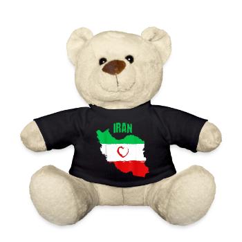 Iranian Heart Flag - Teddy Bear - black - Front