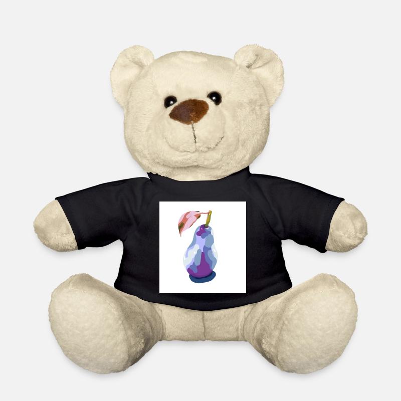Pear in Pastels Abstract - Teddy Bear - black