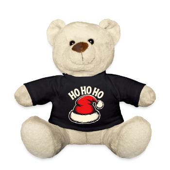 Ho Ho Ho Santa Hat - Teddy Bear - black - Front