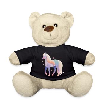 Horse with stars - Teddy Bear - black - Front
