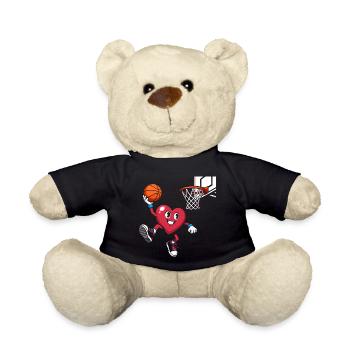 Retro Heart Valentine's Day Design Love - Teddy Bear - black - Front