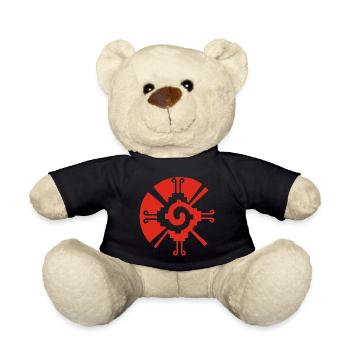 Solar Geometric Pattern (Red) - Teddy Bear - black - Front