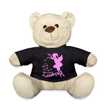 Pink Zauberfee mit Sternen - Teddy - Schwarz - Vorne