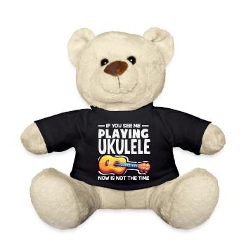 Lustiges Ukulele Designs Und Sprüche - Teddy - Schwarz - Vorne