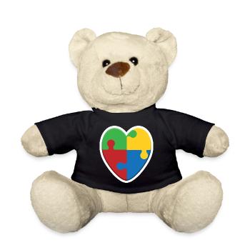 Puzzle du cœur de l’autisme - Nounours - noir - Devant