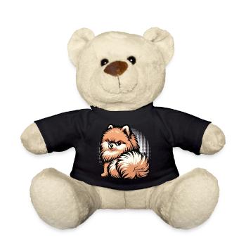 Pomeranian Pomeranian Pomeranian Spitz Dog Miniature Spitz Holder - Teddy Bear - black - Front